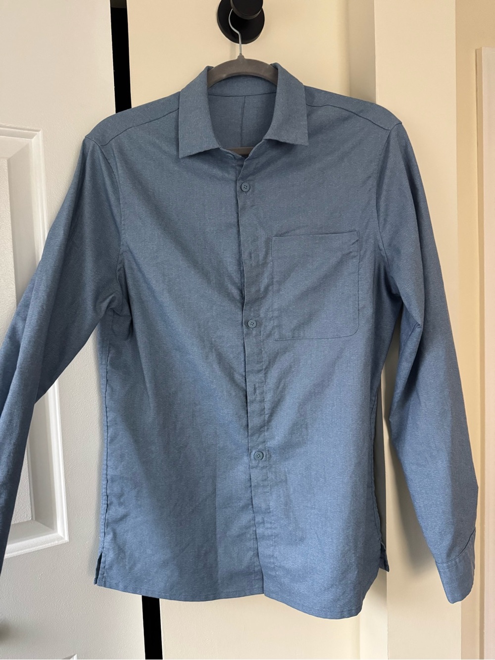 Lululemon Men's Button-Up Shirt in Blue